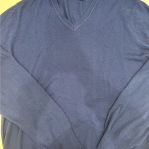 Men's Blue V-Neck Sweater